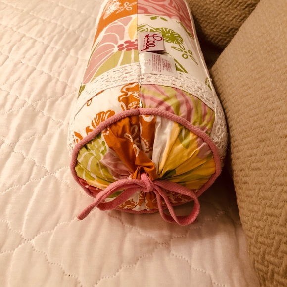 Lilly Pulitzer bolster pillow, 17” L x 22” Around - Picture 6 of 8